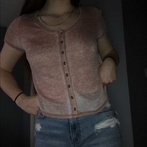 Pink American eagle tee shirt